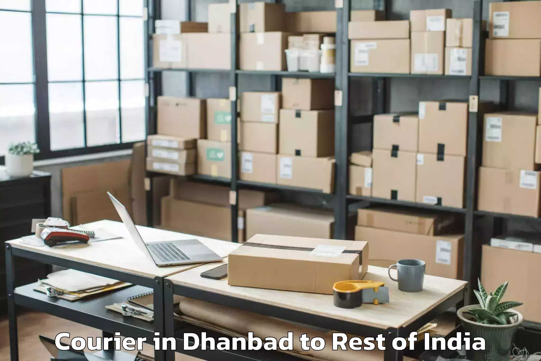 Easy Dhanbad to Byrnihat Courier Booking